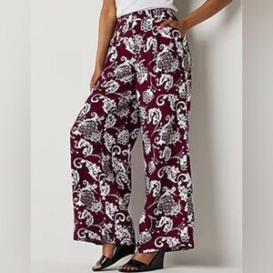 NEW Liz Claiborne Mid Rise Wide Leg Flat Front Pant. 8
